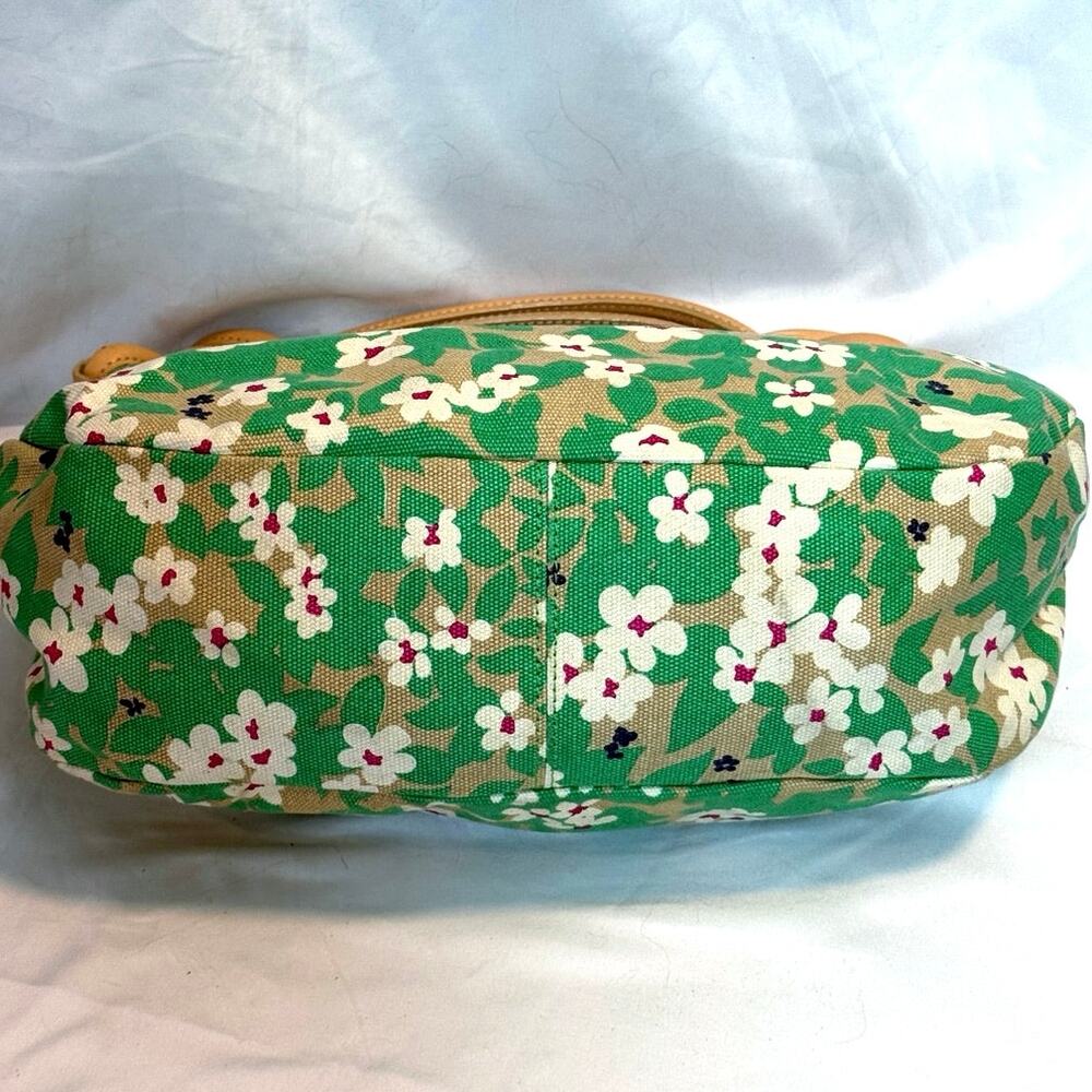 Lilly Pulitzer Green Khaki Floral Hobo Handbag Bag Preppy Vintage Purse - Picture 2 of 7
